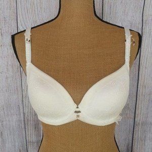 Selmark Women's Size 36C Ivory Floral Lace Lightly Lined Bra Underwire